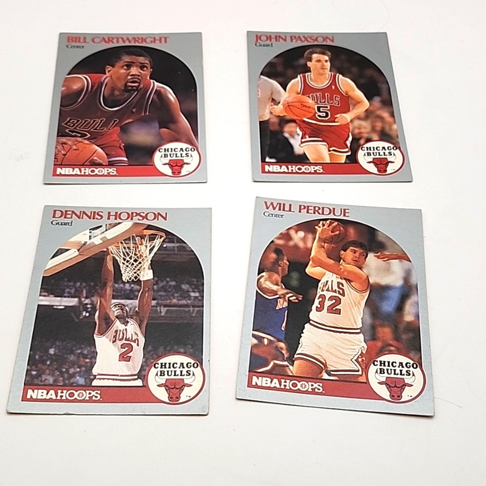 1990 NBA Hoops Chicago Bulls Cards 4 Count